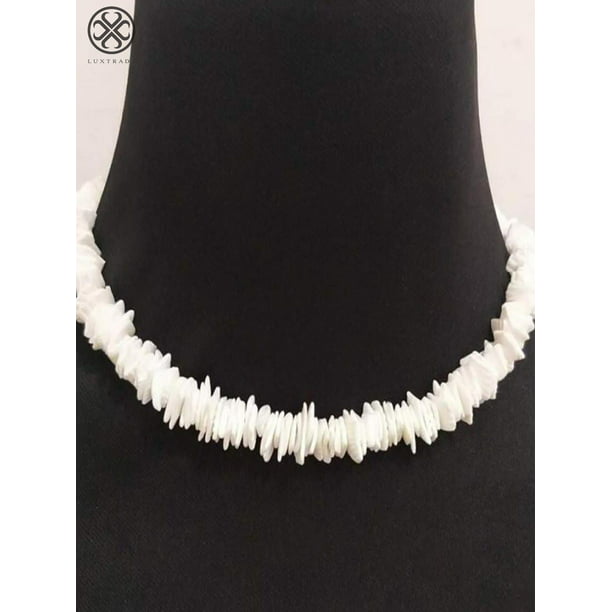 Women White Conch Clam Chips puka Shell Necklace Collar Choker Fashion 